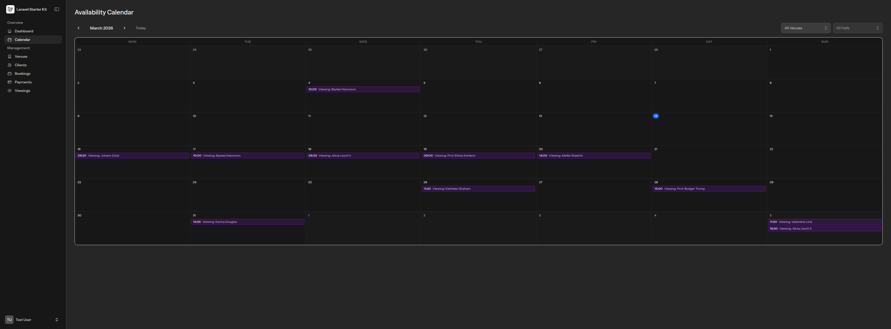 Availability Calendar
